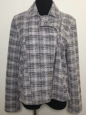 Tweed Moto Zip Style Jacket